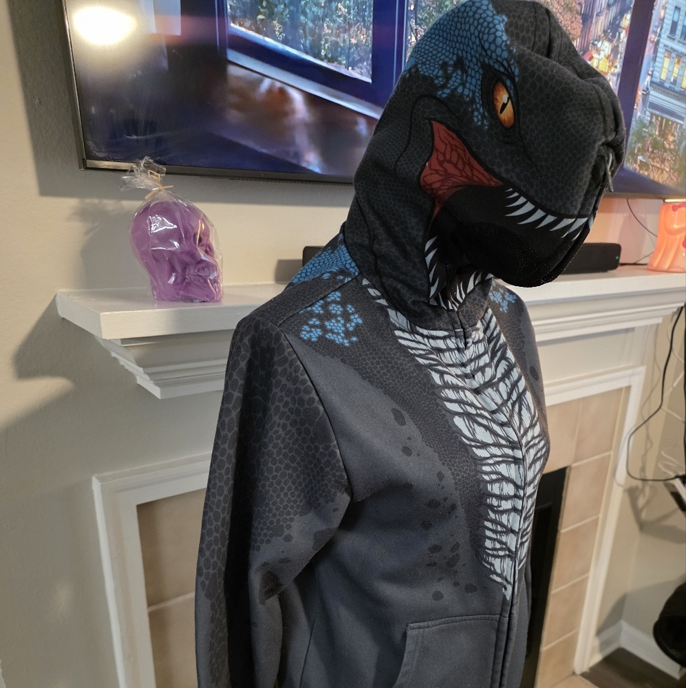 Jurrassic World Kids' Black and Blue Dinosaur Hoodie - Picture 2 of 6
